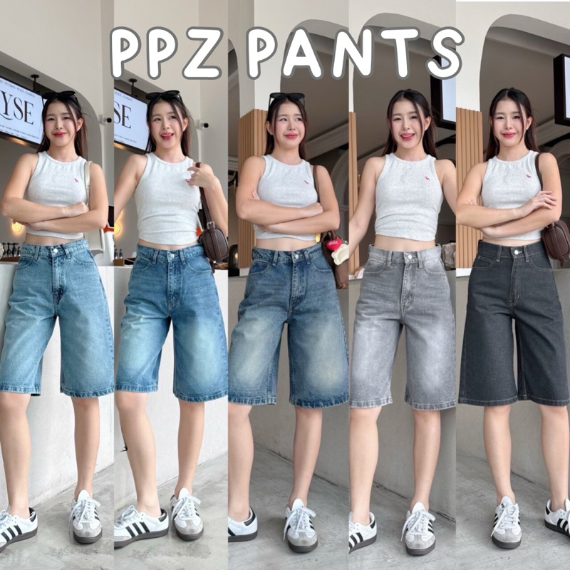 New Jorts Jeans กางเกงยีนส์ขา5ส่วน ทรงฮิตวัยรุ่นเมกาสุดๆ งานพรีเมี่ยมเดินตะเข็บหลัง3เส้น กางเกงยีนส์ผู้หญิง