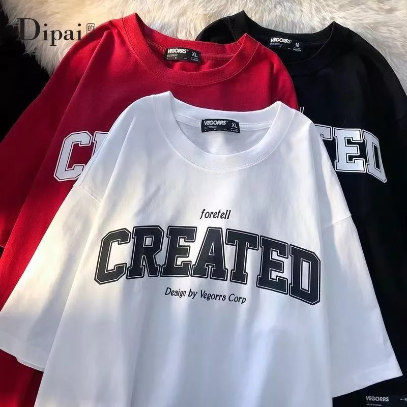 เสื้อยืดผู้หญิง ผ้าคอตตอน100% oversize  เสื้อผ้าแฟชั่นไซส์ใหญ่ ลําลองทรงหลวม เสื้อโอเวอร์ไซส์เกาหลี สตรีทลายตัวหนังสือ