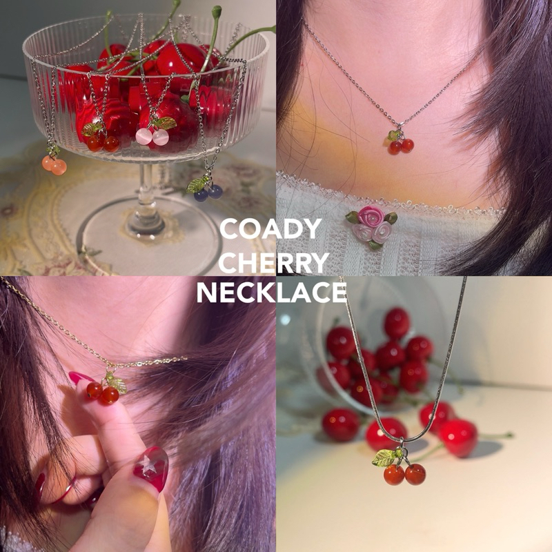 Coady - cherry necklace สร้อยคอเชอร์รี่ Stainless Steel