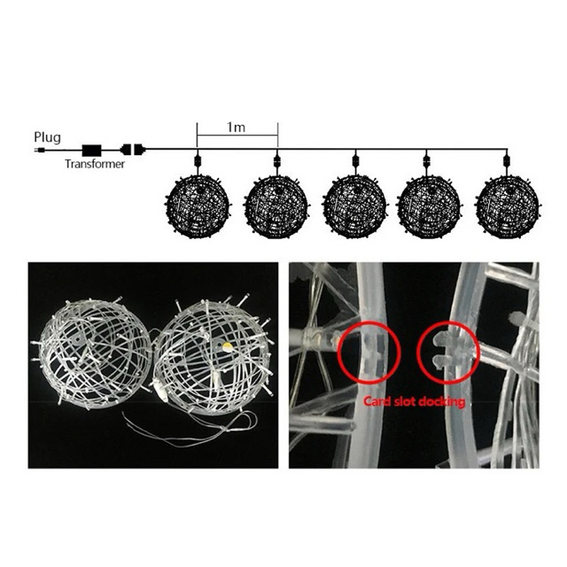 ไฟตะกร้อLED ขนาด 30CM.โคมไฟตกแต่งต้นไม้ ไฟประดับ ไฟปีใหม่ กันน้ำIP65 เสียบปลั๊กไฟบ้าน220Vใช้งานภานในภายนอกได้ ราคา ถูกที่สุด ดีลบีเคเค แกลเลอรีภาพที่ 4