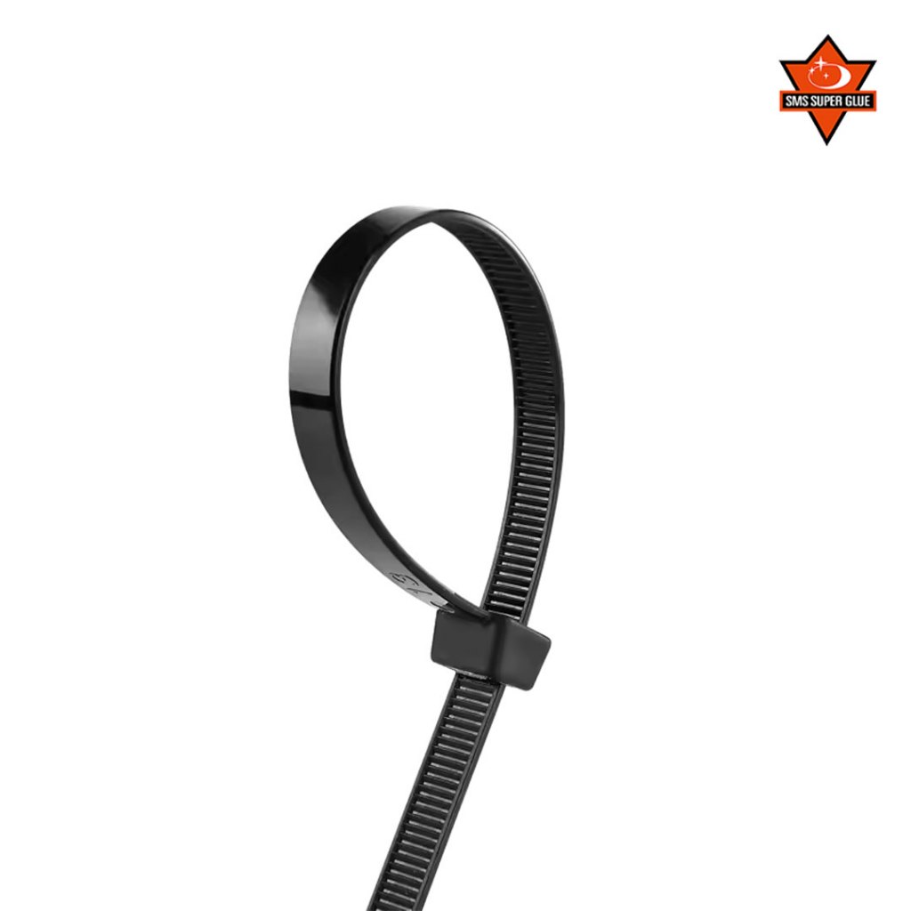 เคเบิ้ลไทร์ สี​ดำ สายรัดเคเบิ้ลไทร์ (หนวดกุ้ง) cabletie ถุงละ 100เส้น ขนาด 4" 6" 8" 10" 12" 14"