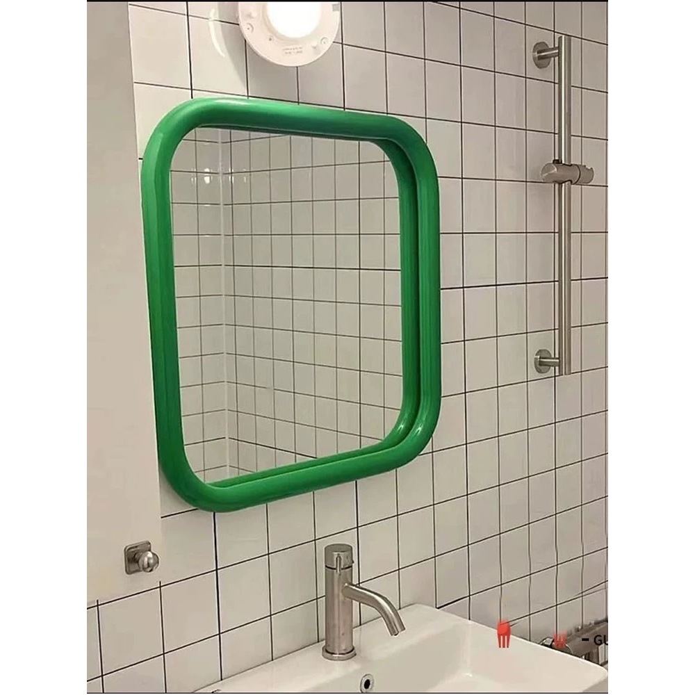 [พร้อมส่ง] 𝙊𝙧𝙖𝙣𝙜𝙚 𝘾𝙪𝙧𝙫𝙚 𝙈𝙞𝙧𝙧𝙤𝙧 กระจกทรงเหลี่ยมมุมมนกรอบส้มสไตล์เรโทร เติมพลังความเปรี้ยวสดใสให้ห้องดูโดดเด่นสุดชิค - รูปที่ 2