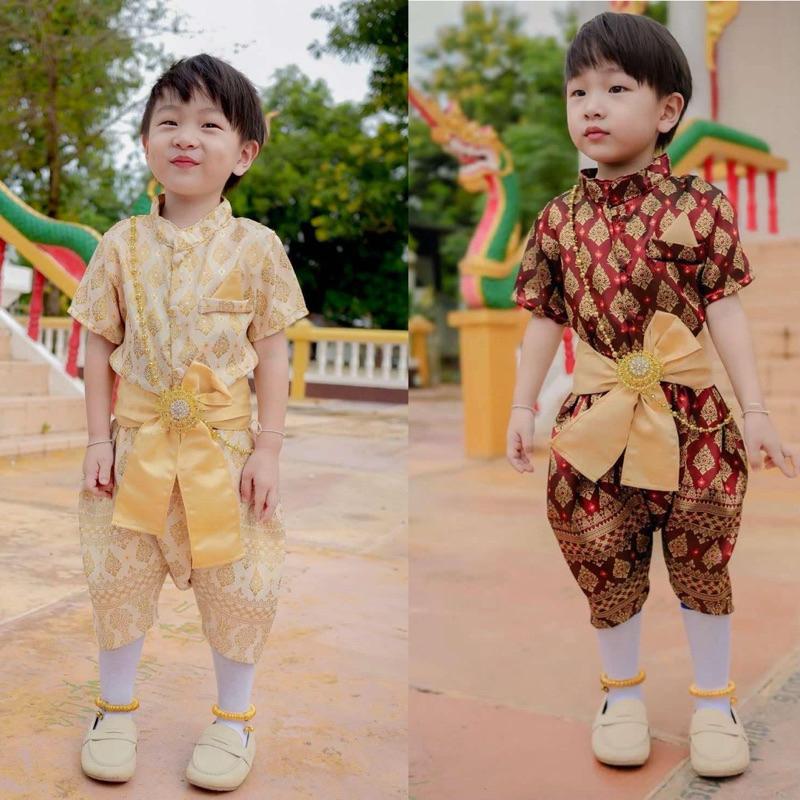 ชุดไทยลูกชายหล่อๆใส่ลอยกระทงกันคับ เสื้อ+โจง+ผ้าคาดเอว