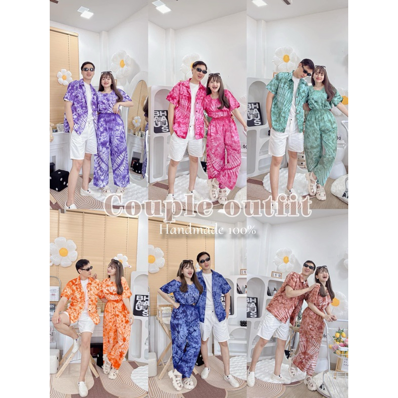 งานชุดมัดย้อมคู่รัก ใส่ได้บ่อยไม่มีเบื่อ เนื้อผ้าcotton (LY1)