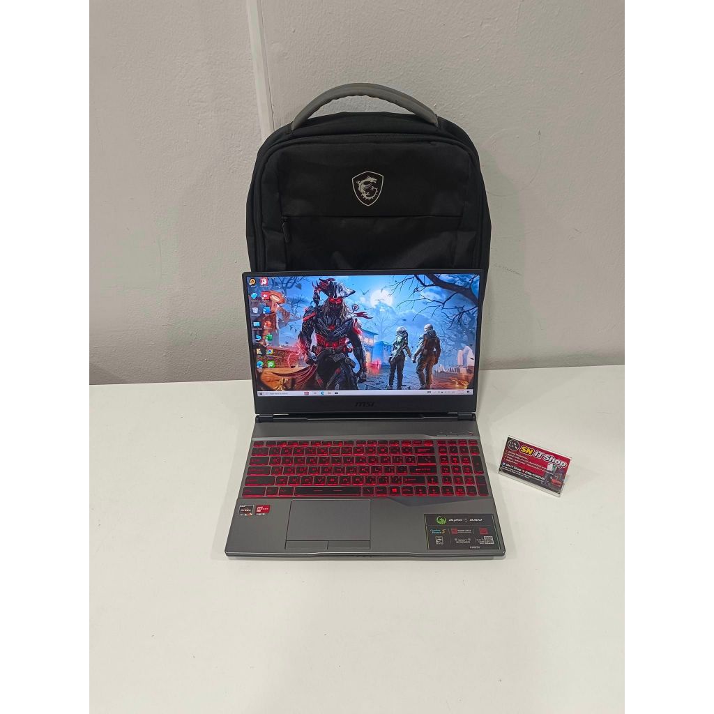 โน๊ตบุ๊คเกมส์มิ่ง MSI (มือสอง) สเปค AMD Ryzen 5 3550H RAM : 16 GB SSD : M.2 512 GB AMD Radeon RX 550