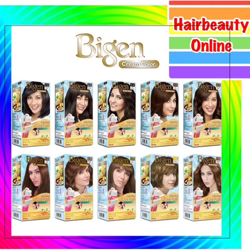 #บีเง็น ครีมคัลเลอร์ 40 กรัม #Bigen #CreamColor #onepush #วันพุช ปิดผมขาว ใช้ง่าย สะดวกสบาย