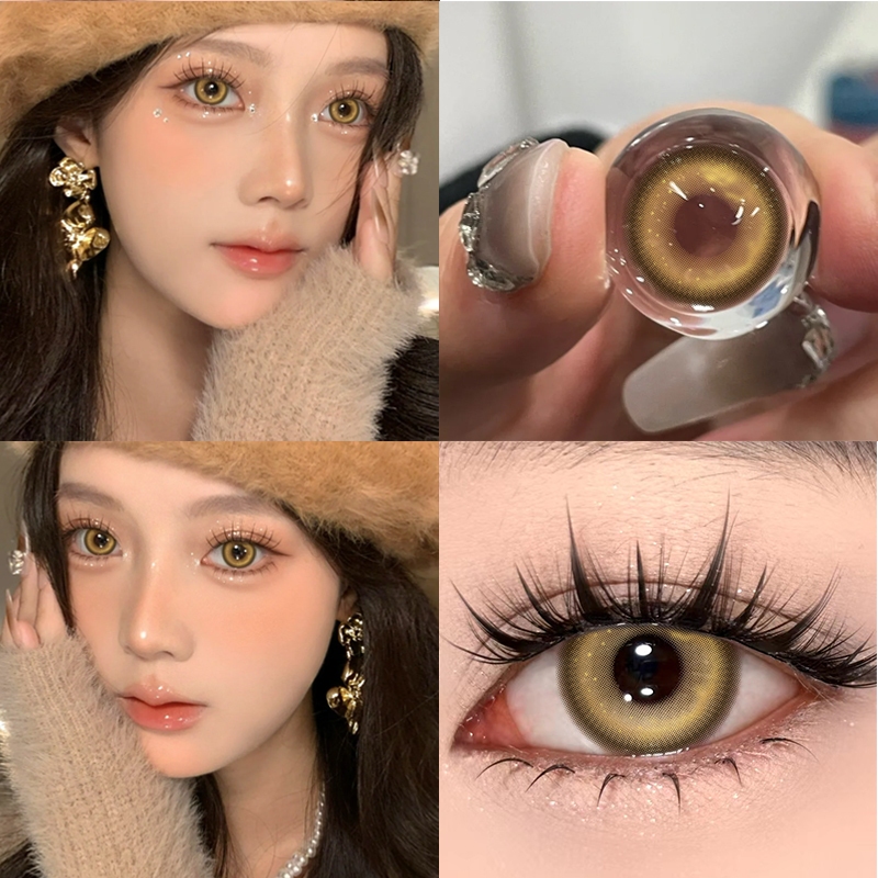 คอนแทคเลนส์ครึ่งปี (วัสดุ MPC ปริมาณน้ำ 40%) 1 คู่ใน 1 กล่อง (แดง เหลือง ม่วง น้ำเงิน ชมพู)