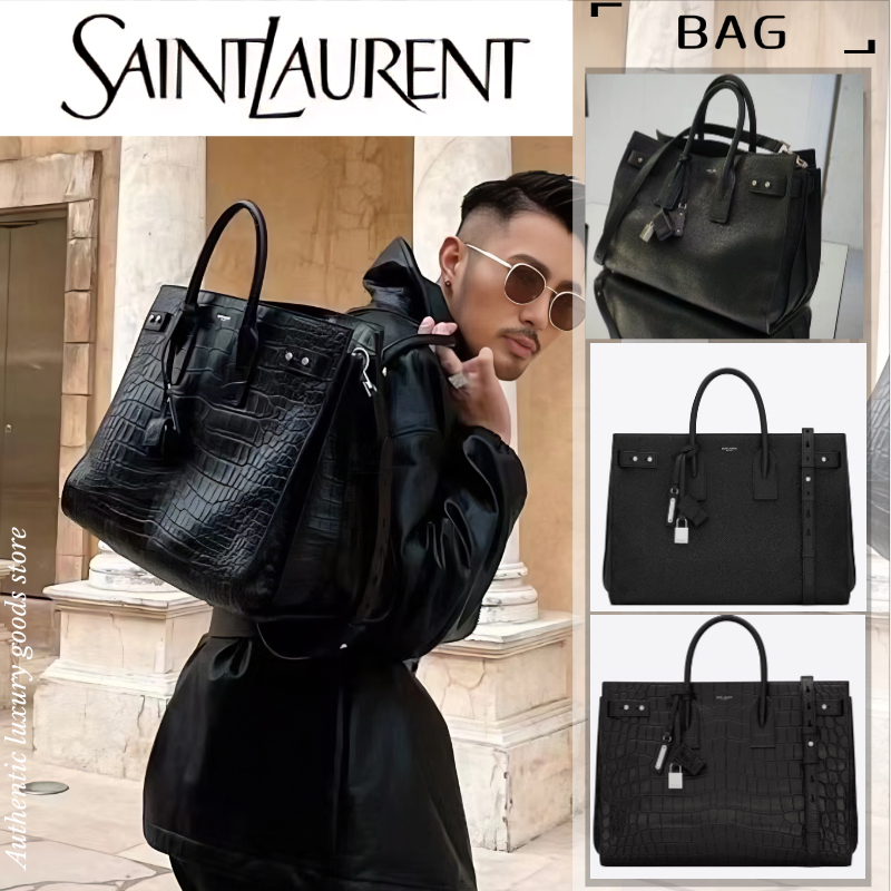 แซงต์โลรองต์  Saint Laurent  ysl  SAC DE JOUR Slim Large Grain Leather Bag/กระเป๋าสตรี/กระเป๋าสะพายข