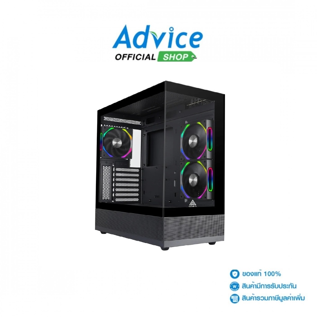TSUNAMI ATX CASE (NP) CODE 8 K GAMING 1266K*3 BLACK - A0163331
