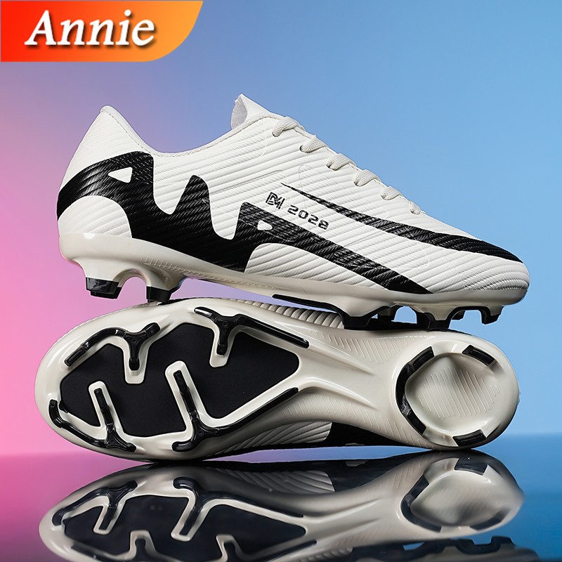 Annie-AG รองเท้าฟุตบอลสนามหญ้าธรรมชาติทรงเตี้ยสําหรับเด็ก/ผู้ใหญ่ กันลื่นและทนต่อการสึกหรอ size:35~44