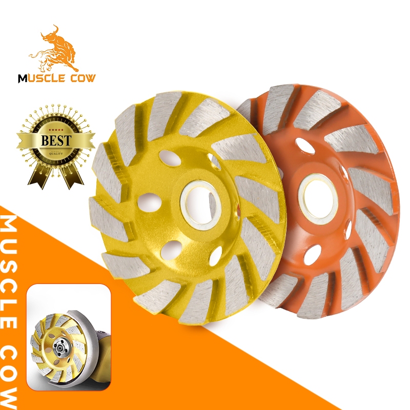 MUSCLE COW ใบเจียรปูน 4 นิ้ว ขัดพื้น ลบคม หินแกรนิต หินอ่อน กระเบื้อง ใช้เปียกและแห้ง เม็ดเพชรคุณภาพ จัดส่งสุ่มสี