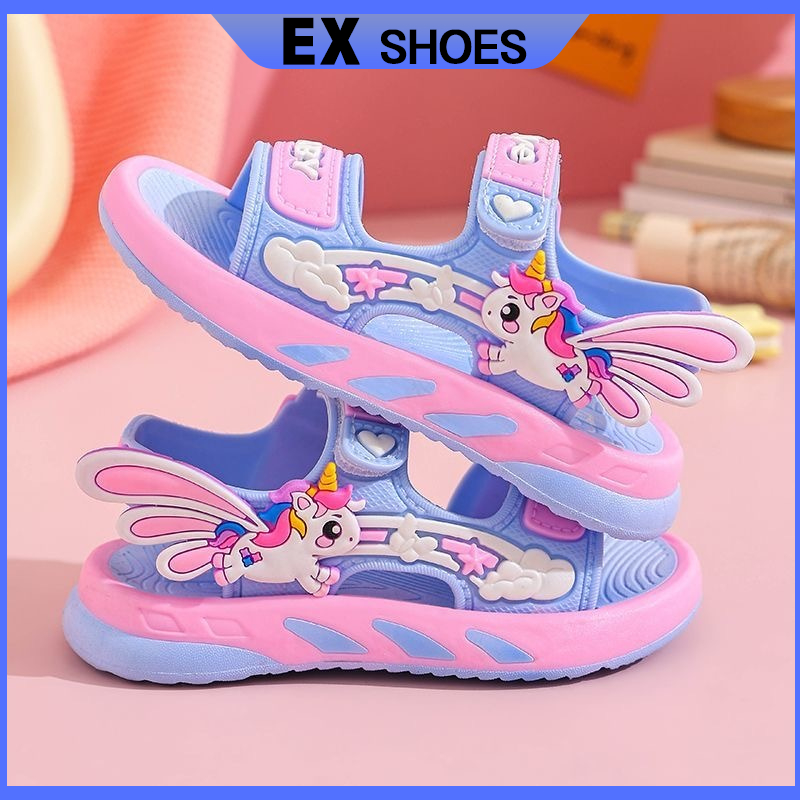 รองเท้าแตะเด็กสำหรับเด็กผู้หญิง 235710 ปีแฟชั่นนุ่มไม่ลื่นเด็กทารก Velcro เด็กรองเท้าแตะรองเท้าแตะ
