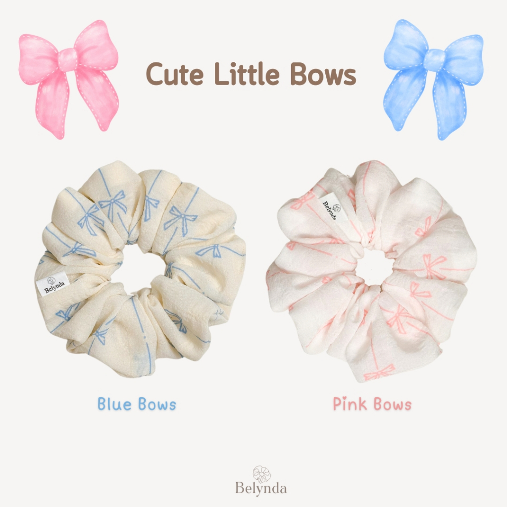 Belynda Scrunchies Cute Little Bow Regular / Large ยางรัดผมโดนัท ลายน้องโบ
