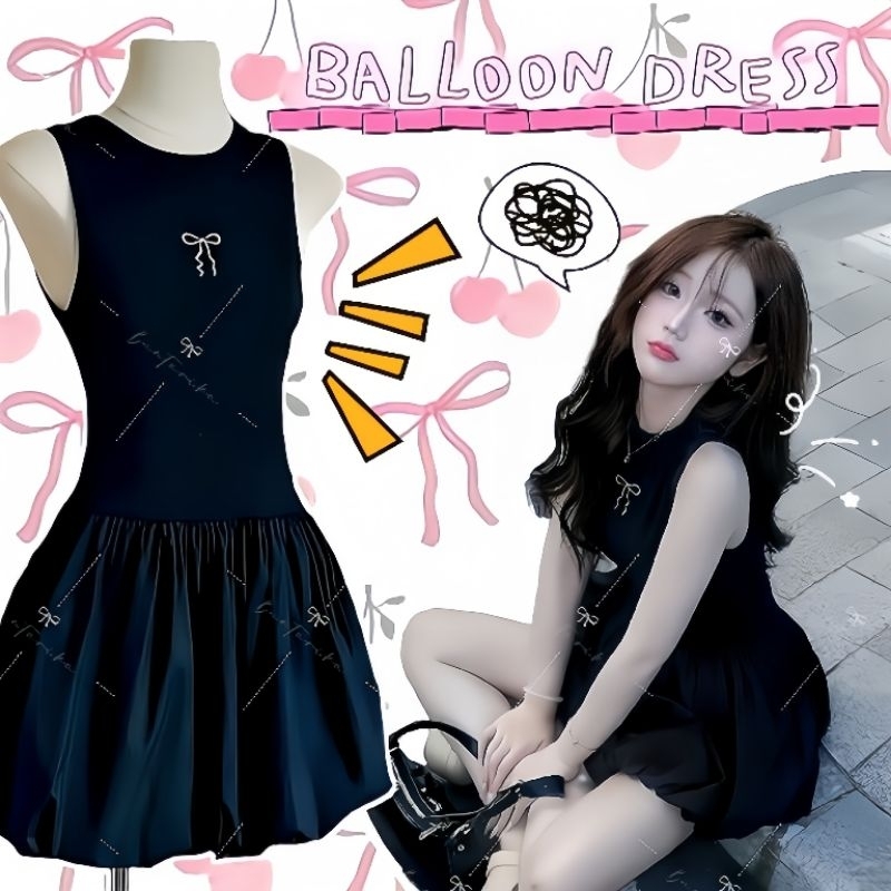 พร้อมส่ง 149บาท เดรสทรงบอลลูน