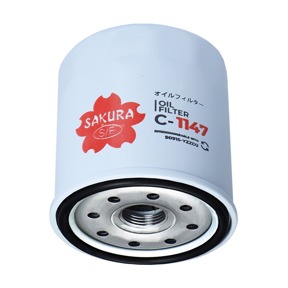 Sakura C-1147 กรองน้ำมันเครื่อง Toyota VIGO 2005-14 Fortuner 2005-22 REVO 2015-22 COMMUTER 2.8 2005-18 C1147 ซากุระ