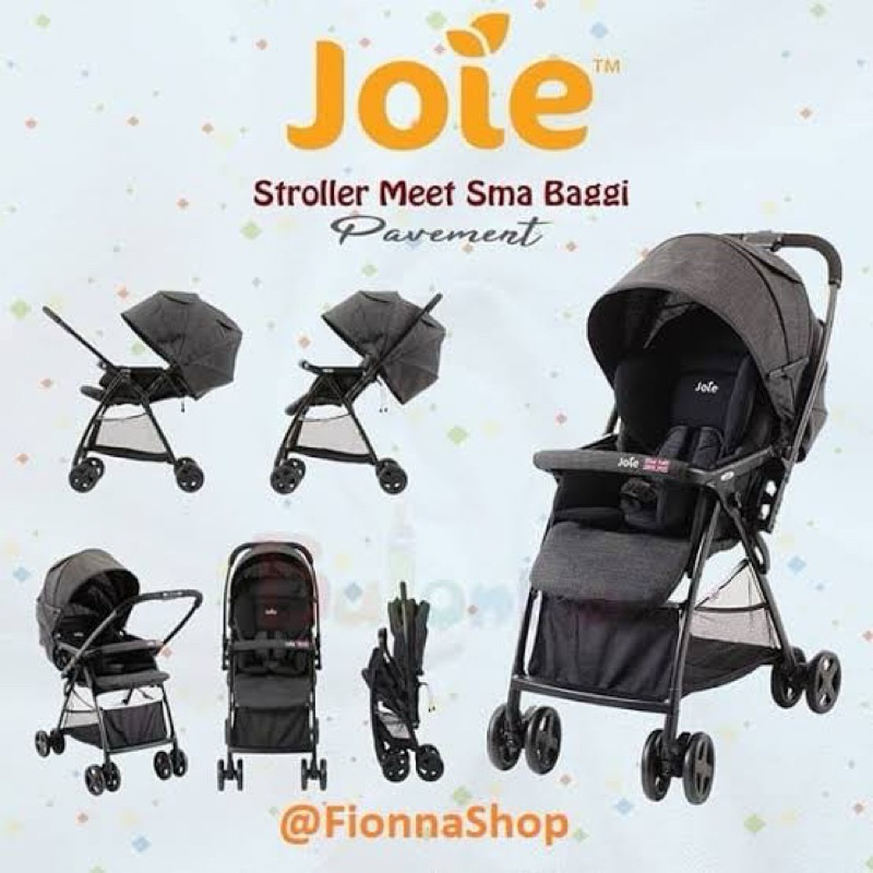 รถเข็นเด็ก Joie SMA Baggi Pavement Baby Stroller มือ.2 สภาพสวย ใช้กับกระเช้า joie gemm ได้เลย