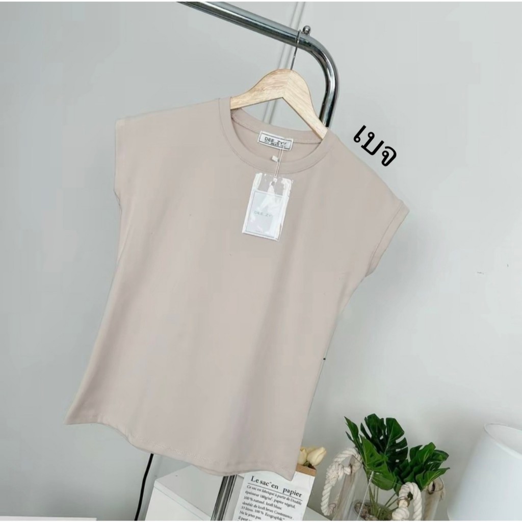 029 เสื้อยืด แขนกุด แขนขอบ คอกลม ฟรีไซส์ อก 36-40 ยาว 22  ปิดรักแร้ตอนยกแขน ผ้ายูนิโคล่ ไม่ต้องรีด - รูปที่ 6