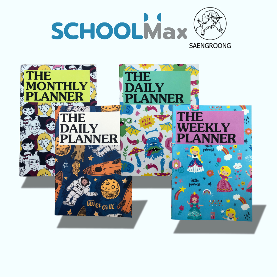 Saengroong สมุดPlannerสันลวด แพลนเนอร์ ลายแฟนซีปกเคลือบกันน้ำ ผลิตในไทย Daily / Weekly / Monthly ชนิด30แผ่น