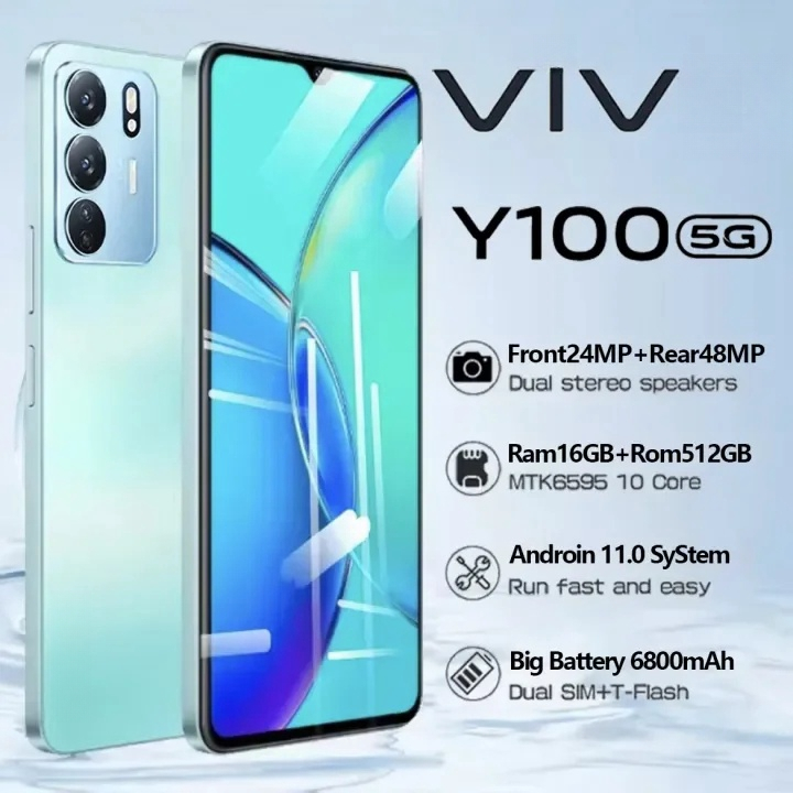 【รับประกัน1ปี】Y100 5G 6.3นิ้ว โทรศัพท์มือถือ รองรับ2ซิม Smartphone 4G/5G แรม16GB รอม512GB โทรศัพท์ถู