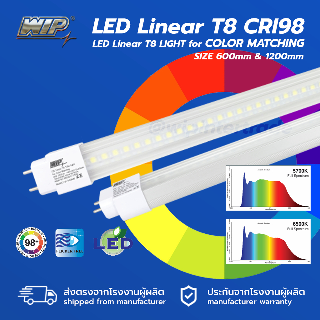 หลอดไฟ LED Linear T8 สำหรับคัดสี เทียบสี โรงพิมพ์ สิ่งพิมพ์ LED Tube Light for Color Matching