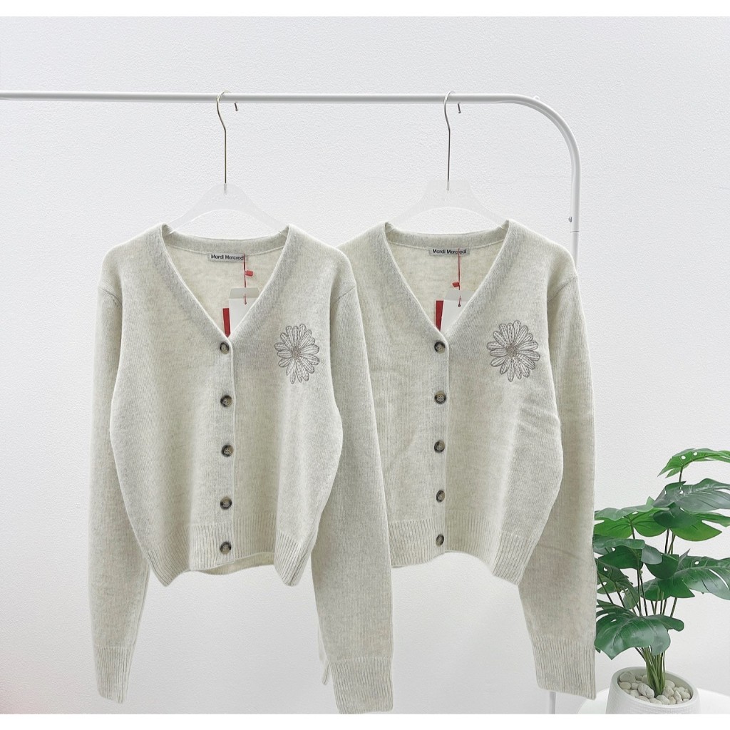 Mardi Raccoon Blend Cardigan (oatmeal/Beige)