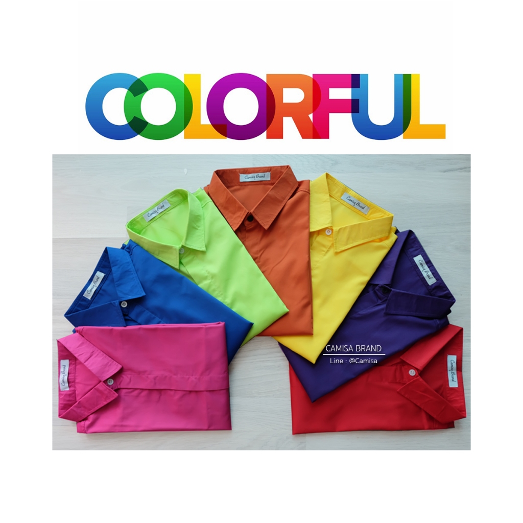 เสื้อเชิ้ตโทนสีสันสดใส-รุ่นกระดุมซ่อน ผ้าCottonคุณภาพดี เสื้อทำงาน เสื้อใส่เที่ยว