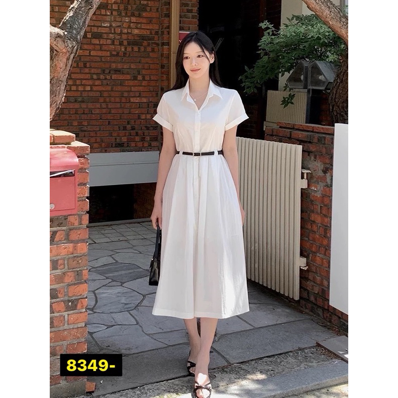 aurora เดรสยาวโทนสีขาว (White tone) งานส๊วยสวยจึ้งใจ ทรงปล่อยๆ ใส่สบายๆ แต่มีเข็มขัดในsetเพื่อให้ชุดเข้าเอวพอดีได้สวยๆ