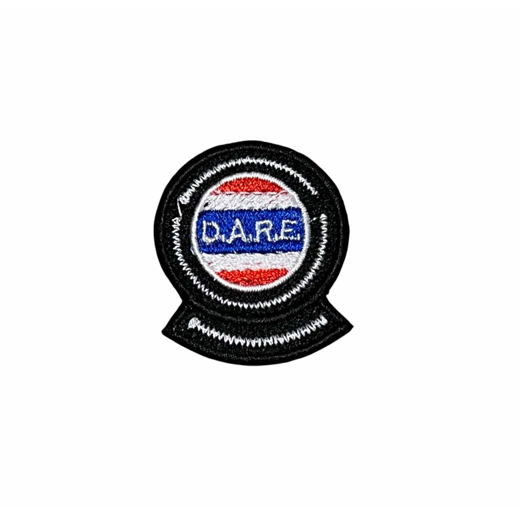 เหรียญครูแดร์ D.A.R.E เหรียญดำ อาร์มผ้าแบบตีนตุ๊กแก