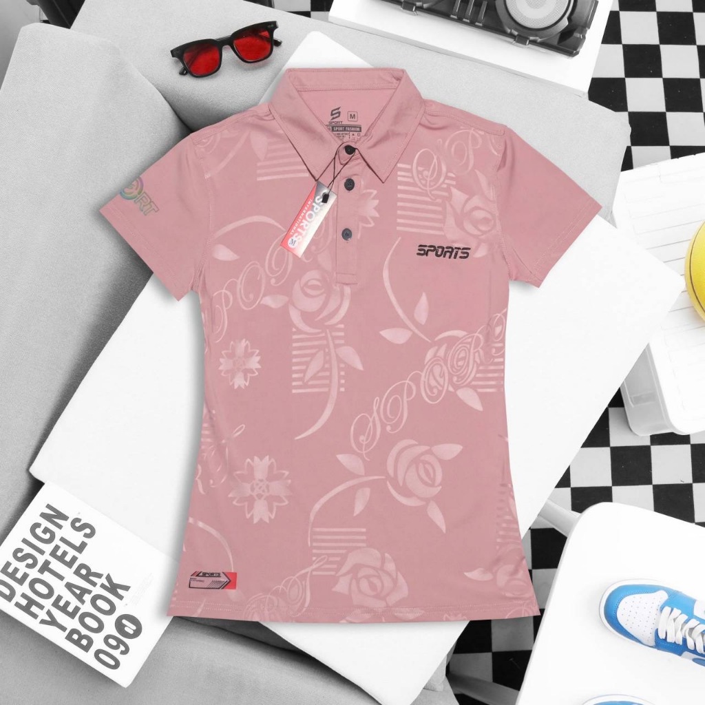 เสื้อโปโลแขนสั้นผู้หญิงใส่สบายไม่ร้อนใส่ออกกำลังกายได้ใส่เที่ยวได้คุณภาพดีสินค้ามีพร้อมส่ง