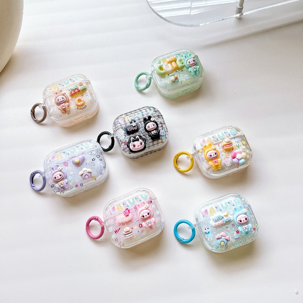 ลาบู้labubu เคสหูฟังAirpodspro i12 i11 i13 เคสใสการ์ตูนนูน  Airpods3 เคสหูฟังบลูทูธ gen gen1 gen2 เค