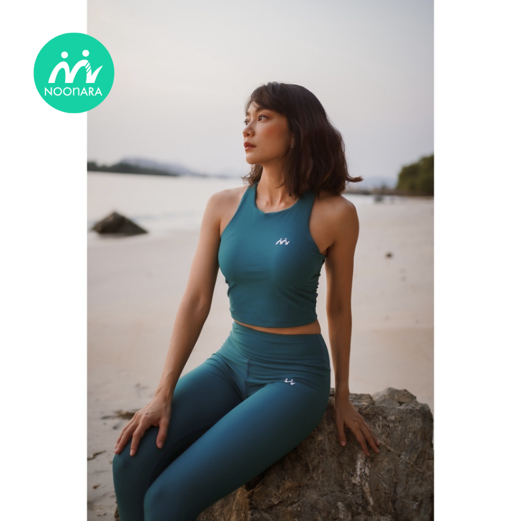เสื้อครอป แขนกุด - NOOnara Crop Tank สี Emerald Bay เสื้อครอปแขนกุด วิ่ง/โยคะ/ว่ายน้ำ/ออกกำลังกาย