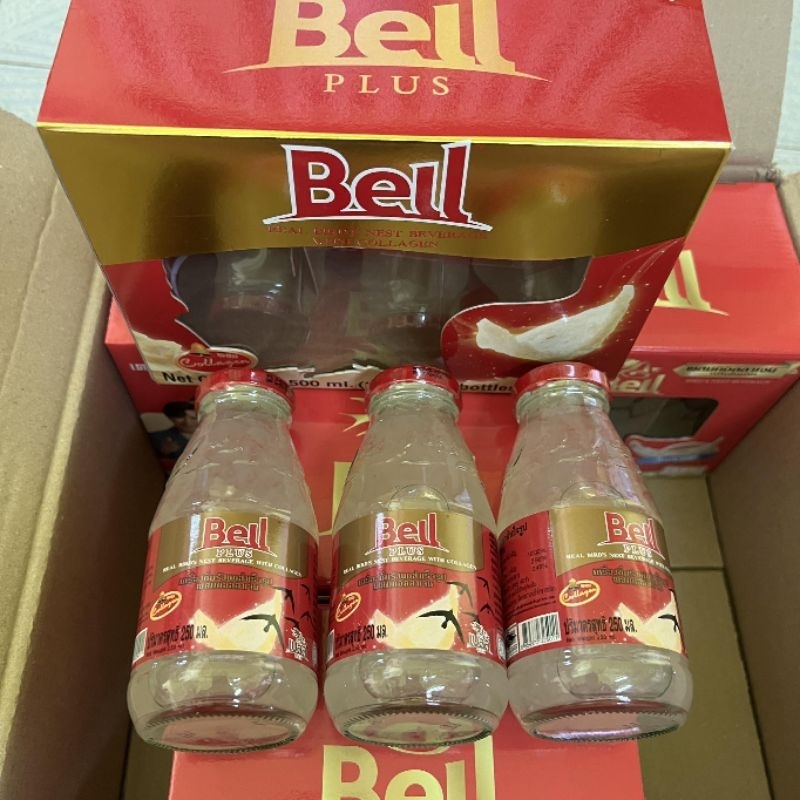 6 ขวด เครื่องดื่ม รังนก Bird's nest Bell brand beverage original ฝาแดง ดั้งเดิม สุดคุ้ม ขวดใหญ่สุด ร