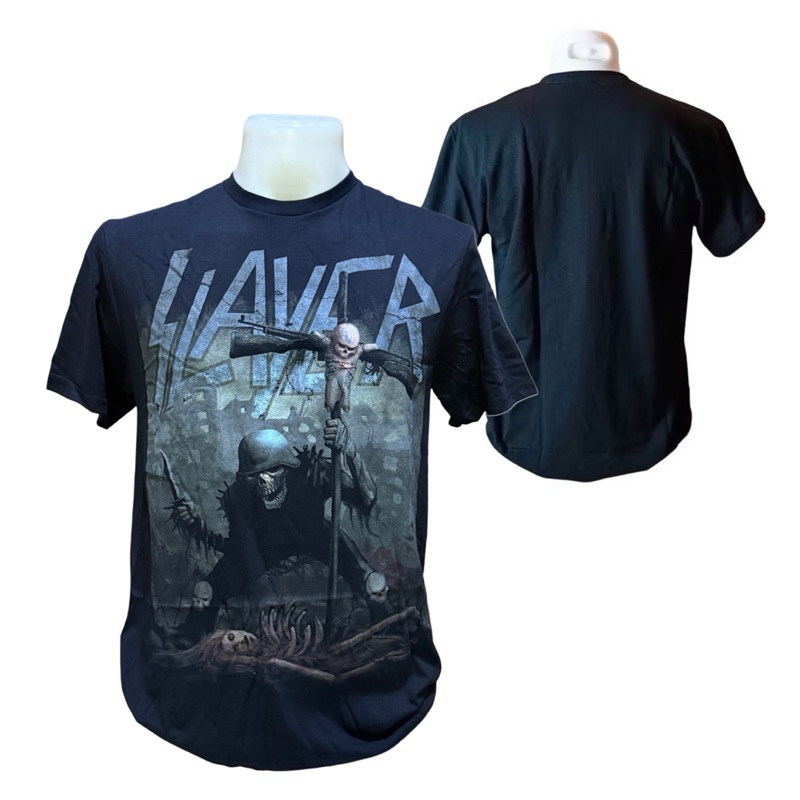 เสื้อวง SLAYER T-SHIRT ลาย SOLDIER CROSS (2023) ลิขสิทธิ์ของแท้ UK
