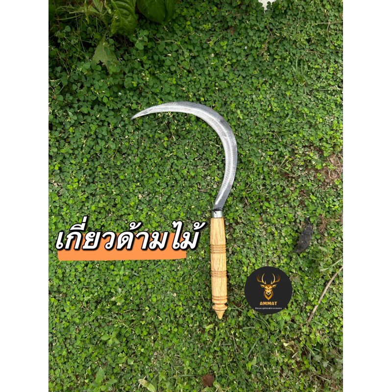เคียว เคียวเหล็ก เคียวเกี่ยวข้าว เล็ก / ใหญ่ ตีจากช่างเมืองเพชร เคียวด้ามไม้ เคียวเกี่ยวหญ้า