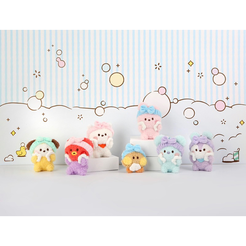 พร้อมส่ง🎉พวงกุญแจ BT21 Minini Plush Keyring Bath Time😍ของแท้ 100%