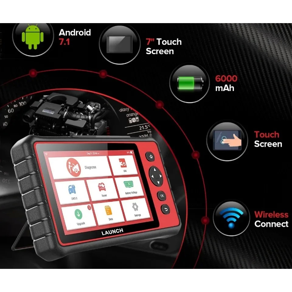 เครื่องสแกนรถยนต์ LAUNCH CRP909E Scaner OBD2 สแกนทุกระบบ จอสัมผัส แอนดรอยด์(แถมฟรีโค้ดแปลไทย)