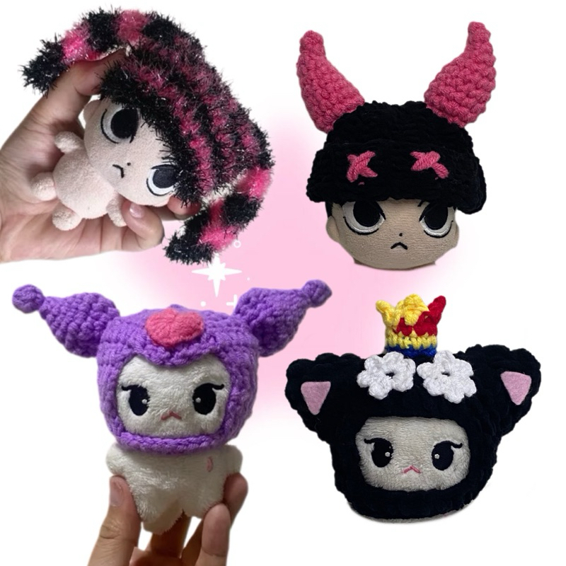 ( pre order ) ชุดตุ๊กตาไหมพรม 10 ซม. หมวกตุ๊กตา 10 cm ไหมพรม