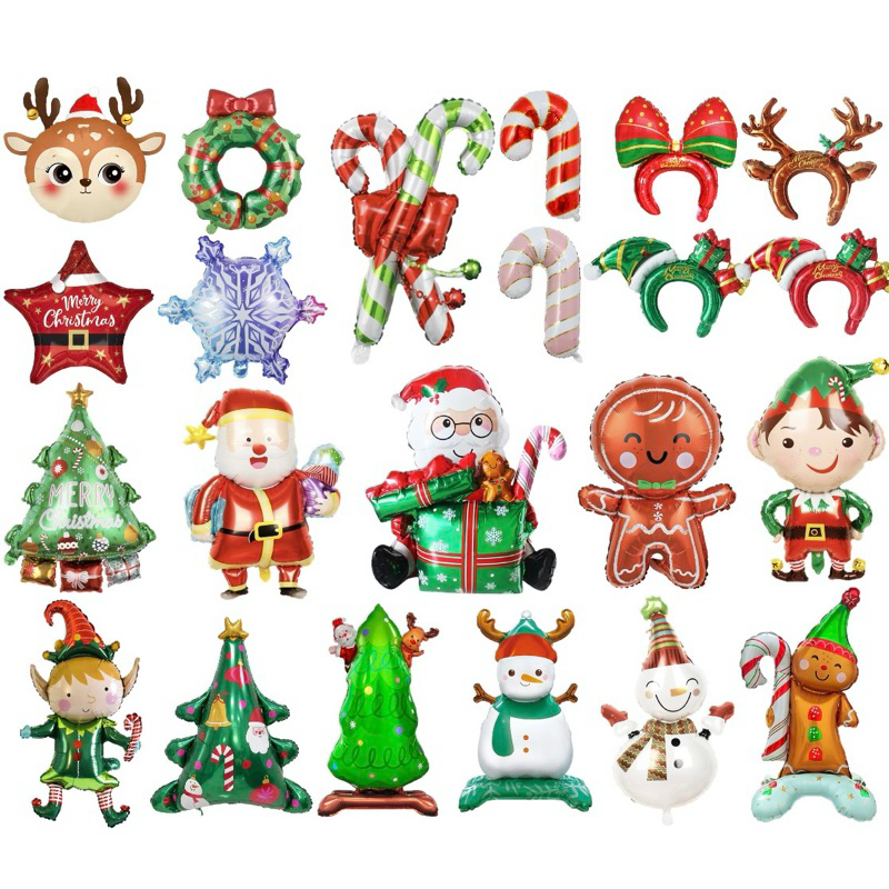 พร้อมส่ง ลูกโป่งคริสมาสต์ christmas ลูกโป่งจัดงาน ลูกโป่งซานต้า ลูกโป่งปีใหม่