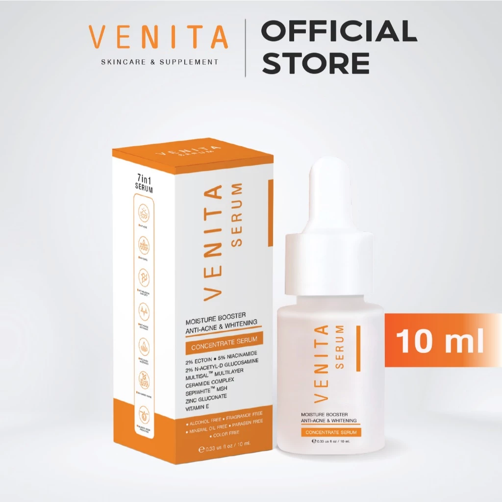 มอยส์เจอร์เซรั่มลดสิวผิวขาวVENITA MOISTURE BOOSTER ANTI-ACNE&WHITENING CONCENTRATE SERUM10ml
