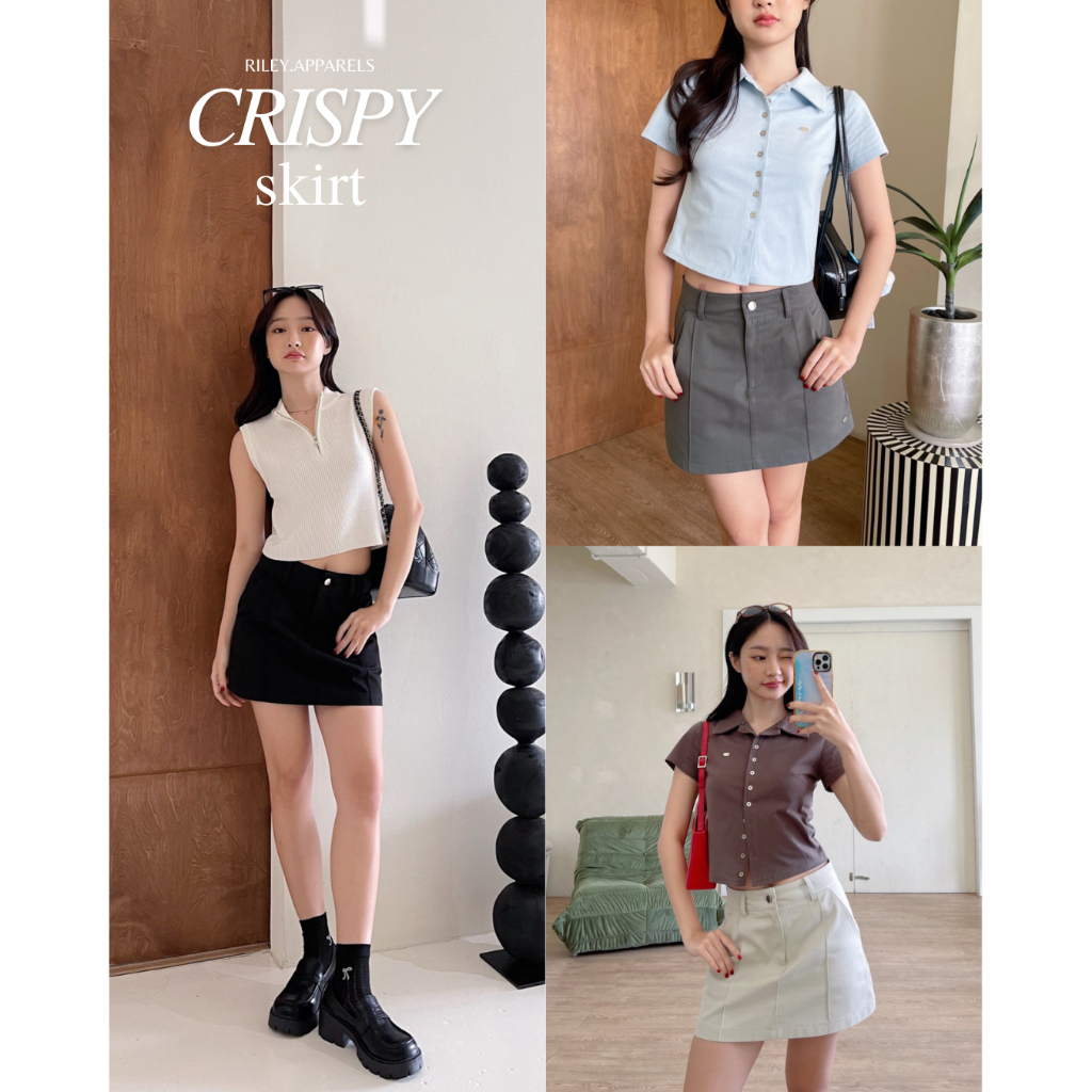 Riley.apparels - Crispy Skirt กระโปรงเอวกลาง-ต่ำ 9111