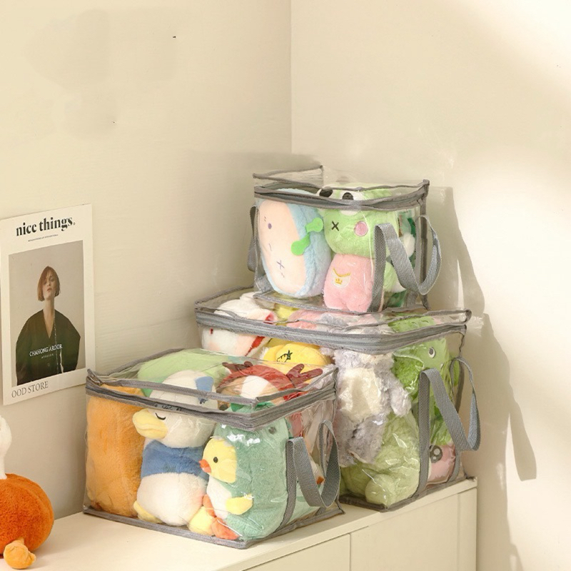 กระเป๋าตุ๊กตาขนาดใหญ่ 38*24*32 กระเป๋าใสตุ๊กตาพับได้ กระเป๋าเก็บตุ๊กตาZ1310  อเนกประสงค์ ป้องกันฝุ่นกันน้ำ