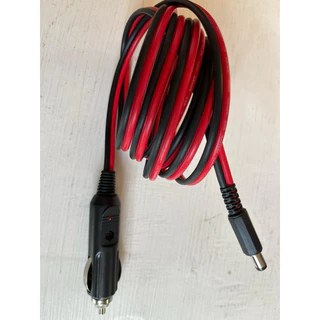 ตัวผู้รถยนต์ปลาย-แจ็คDC5.5x2.1 มม สายใหญ่#1.02AWG17ยาว2เมตร/สายต่อปั้มลม/สายพัดลม12-24v