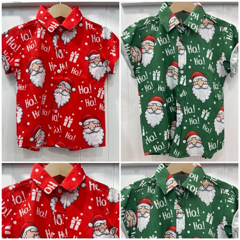 เชิ้ตคริสต์มาส เสื้อเชิ้ต เนื้อผ้าพรีเมี่ยม #สำหรับเด็ก3-12ปี (nid)