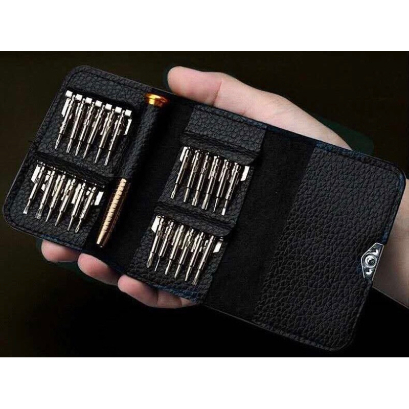 🔥พร้อมส่ง🔥ชุดไขควง 25 in 1 ซ่อมเอนกประสงค์ ซ่อมโทรศัพท์มือถือ ซ่อมนาฬิกา แว่นตา แบบพกพา+ซองเก็บ