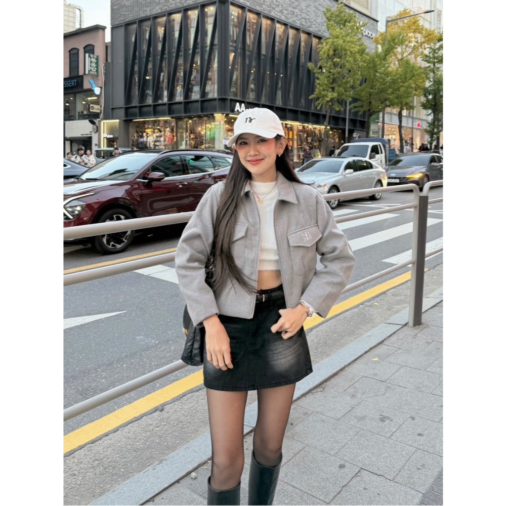 NICHARIS - กระโปรงยีนส์สั้น รุ่น NCR Denim Skirt รูปที่ 4