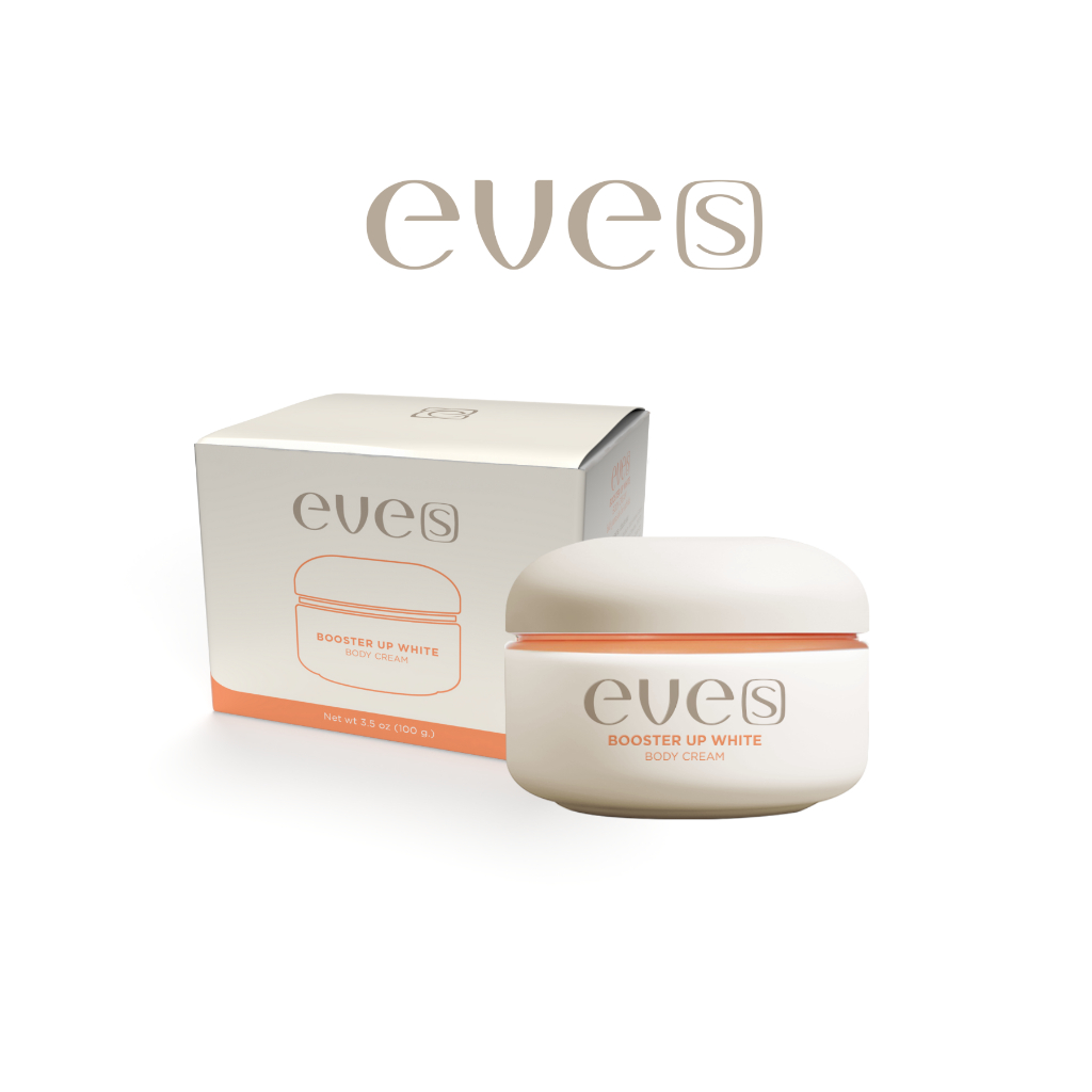 EVE’S บูสเตอร์ส้ม อีฟส์ บูสเตอร์ อัพ ไวท์ บอดี้ ครีม ขนาด 100g. รักแร้ดำ ก้นดำ ขาวใส รอยแตกลาย ขาลาย