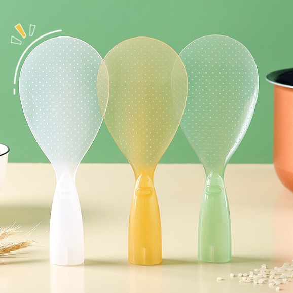 ทัพพีตักขาวมินิ 3 สี เขียว/เหลือง/ขาว แบบใส