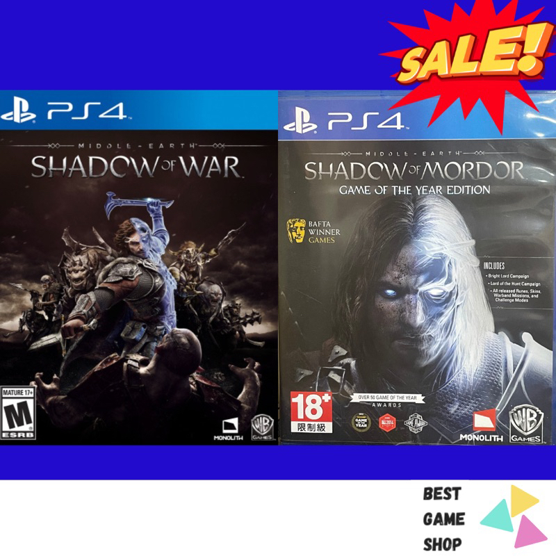 Shadow Of war PS4  Middle Earth PS4 (แผ่นแท้ มือ1) / Shadow of Mordor Ps4 (มือ2) (พร้อมส่ง)