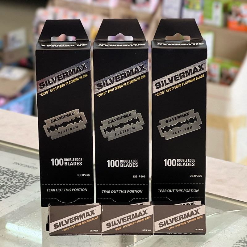 Silvermax ใบมีดโกนสองคม ซิลเวอร์ แม็กซ์ 1 กล่องใหญ่ (บรรจุ20กล่องเล็ก)