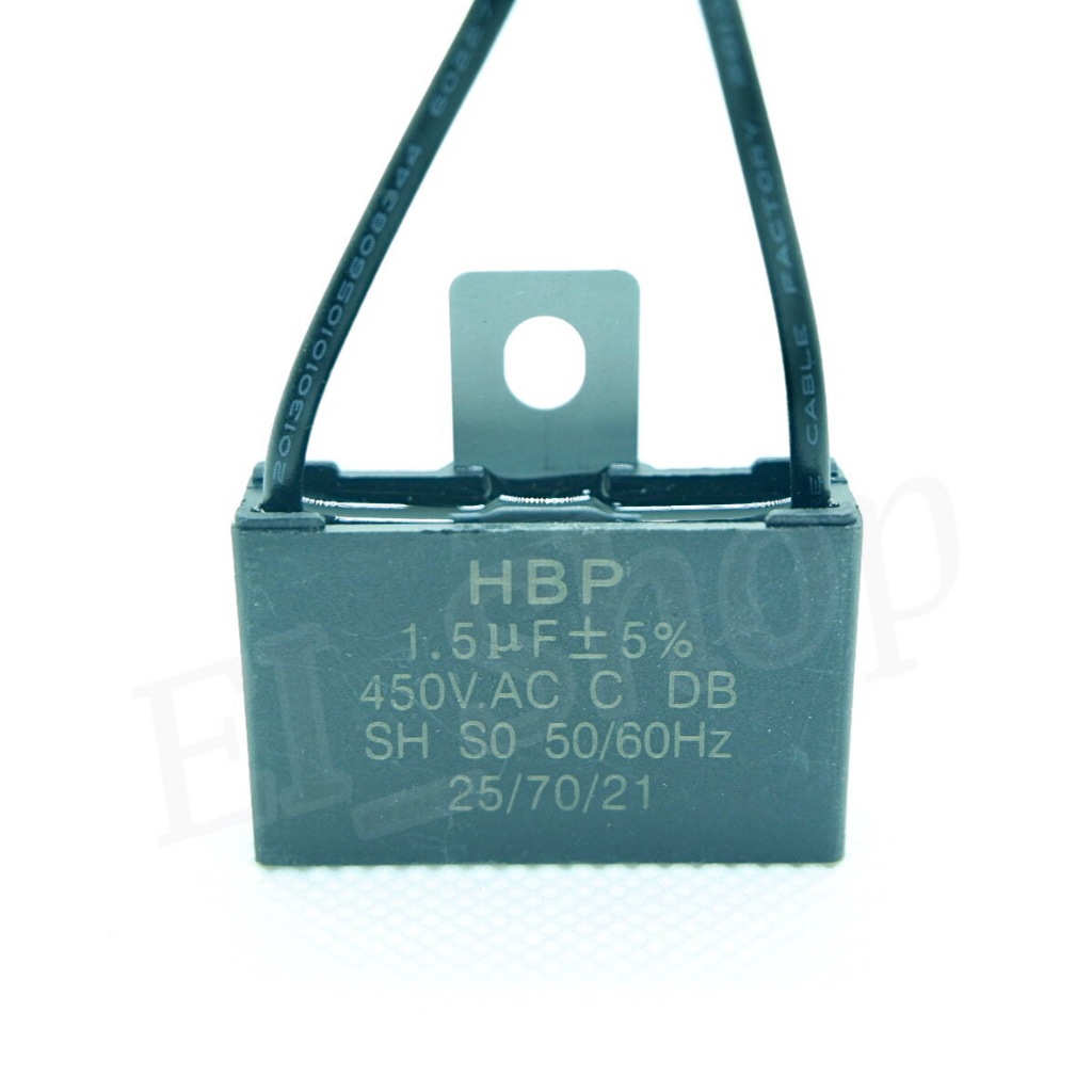 Capacitor CBB61 1.2 uf 1.5 uf1.8uf 2uf 2.5uf 3uf 3.5 uf 4 uf 5 uf/ 450V รุ่นมีสายไฟ HBP คาปา คาปาซิสเตอร์ แค๊ป